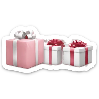 Light pink Christmas gifts under a white Christmas tree  sticker