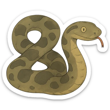ghibli style anaconda sticker