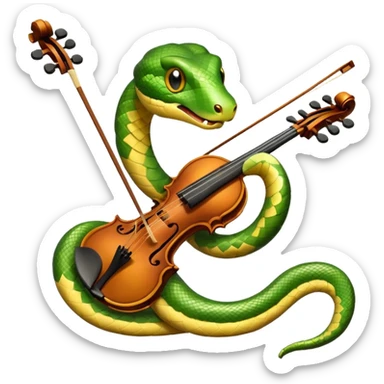 Snake playing playing violin sticker