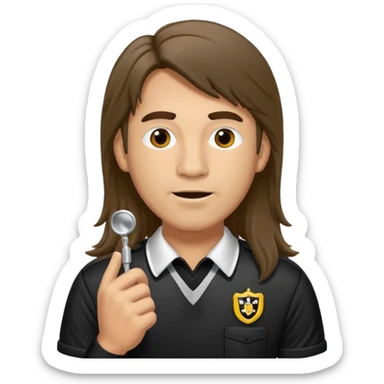 long-haired referee sticker