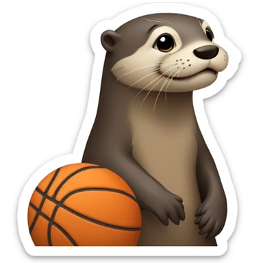 Otter watching basketball sticker