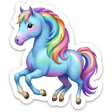 Horse with pastel rainbows sticker