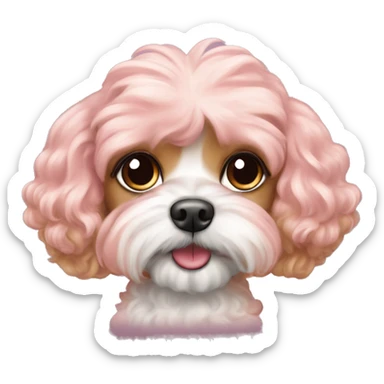 pink coquette cavapoo sticker