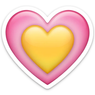Ombré pink and yellow heart sticker