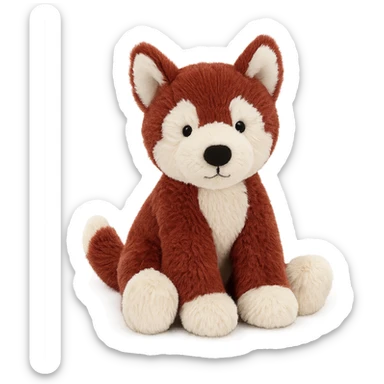 jellycat stuffed plush red siberian husky puppy sticker