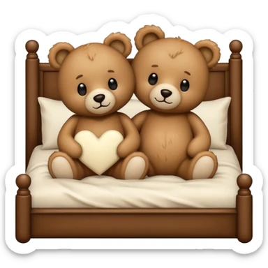Teddy bear couple in the bed sticker