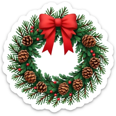Christmas wreath with small Twinkle lights sticker