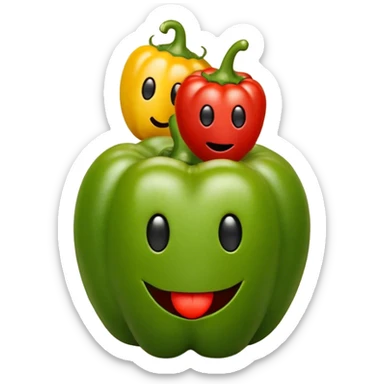 Maak vijf kleine emoticons die pittigheid tonen, van mild tot extreem heet, met chili’s en gezichten. sticker