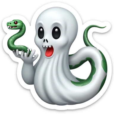 Ghost throwing a snake sticker