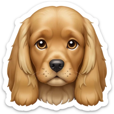 Cocker blond triste sticker