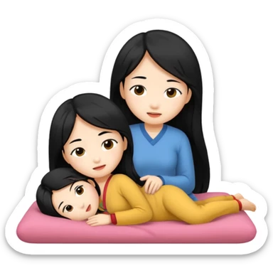 long black hair asian girl having intercourse sticker