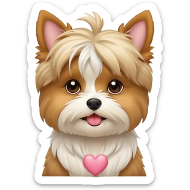 Maltese Yorkie blowing a kiss sticker