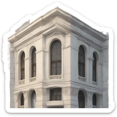 Building with architectural details sticker