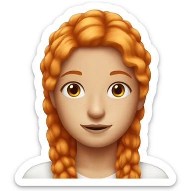 Long orange hair girl with freckles  sticker