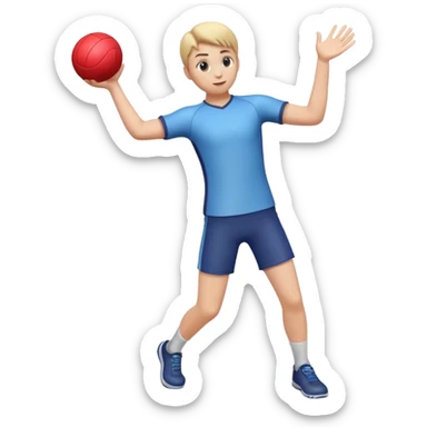 3D emoji style person throwing Ball, arm extended, centered, Full body, soft shadow, white background. sticker