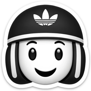 Adidas white stripes black emoji sticker