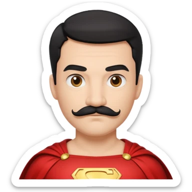 Superhero short hair & mustache  sticker