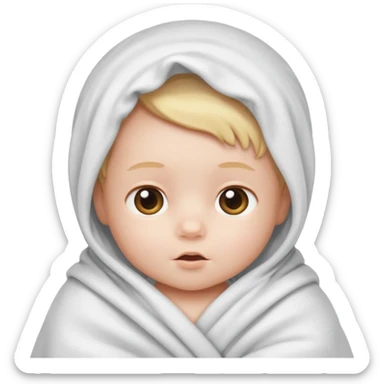 camera with a baby wrapped in a blanket sticker