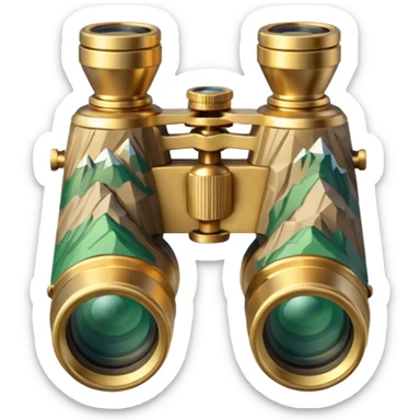 map with binoculars sticker