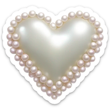 Pearl heart sticker