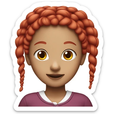 Wendy’s girl red braids white skin sticker