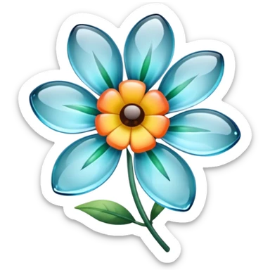 Transparent flower made of glass sticker