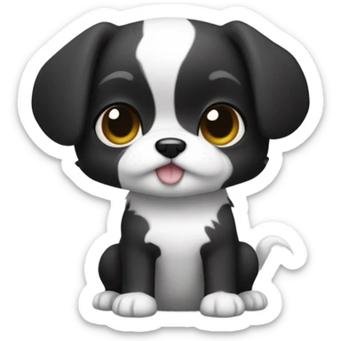 À Little chiuaua that is black and White and super cute sticker