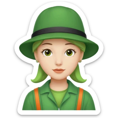 Character with Green Hats sticker