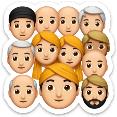 Kabe'nin önünde dönen insanlar sticker