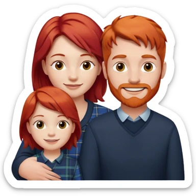 scottish family with son and daughter sticker