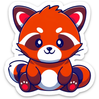 cartoon sticker of a red panda sticker