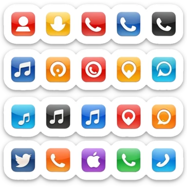 Different software logos sticker