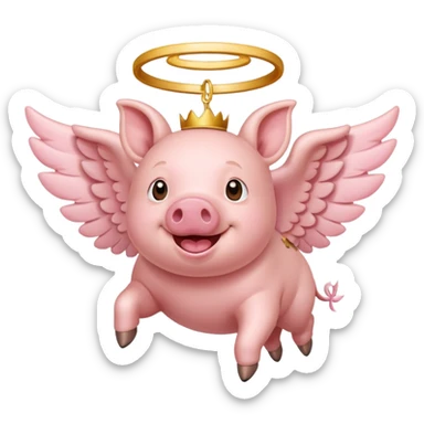Flying pig sticker