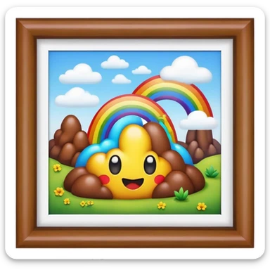 rainbow poop emoji landscape  sticker