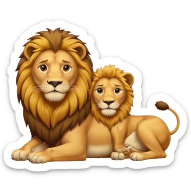 Lion and lioness at rest sticker