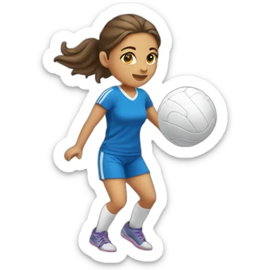 girl playing handball sticker