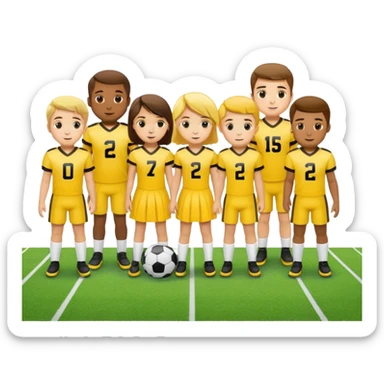 football team mens  kids in yellow dress sticker