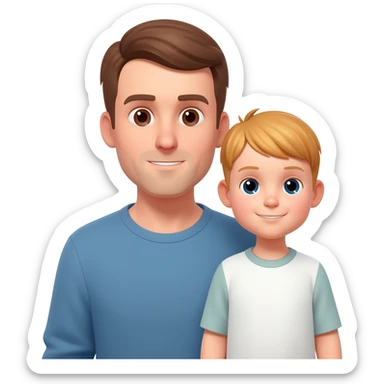 Y padre joven y su hijo de 2 años sticker