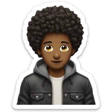 Afro boy Who don't care about sticker