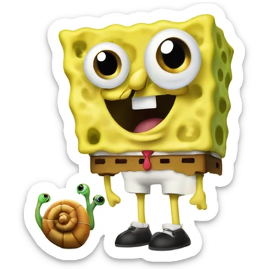 SpongeBob SquarePants with Gary the snail  sticker