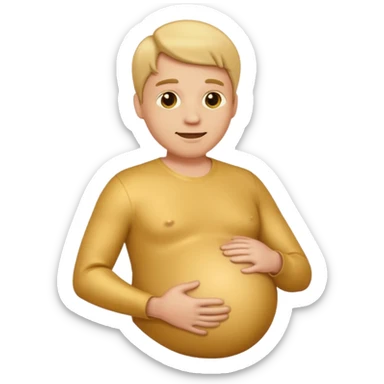 golden pregnant man emoji, sideways sticker