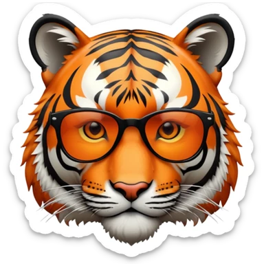 tiger head with dark sunglasses sticker