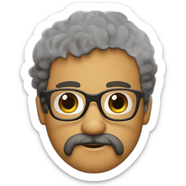 Adulto de poco pelo barba y gafas sticker