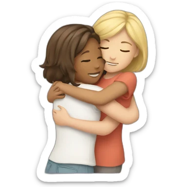 3 girls hugging sticker