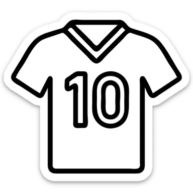 Soccer jersey with number sticker