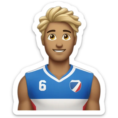 Joueur de volley ball avec les cheveux blod les garcon yeux bleu sticker