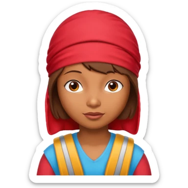 i want an emoji that shows dora the explorer with a red durag on, and next to her there are word that spell SYBAU sticker