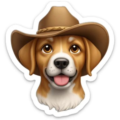 Chien avec un chapeau de cowboy  sticker