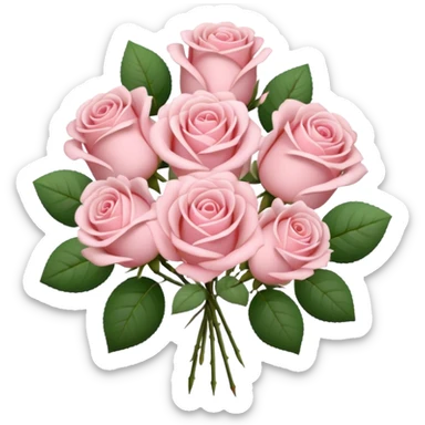 Pale pink bouquet sticker