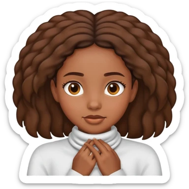 black girl  with her hands around her neck sticker